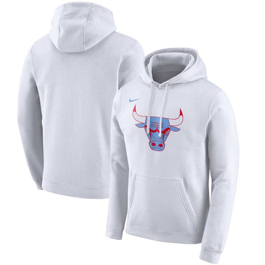 NBA Chicago Bulls Nike 201920 City Edition Club Pullover Hoodie White